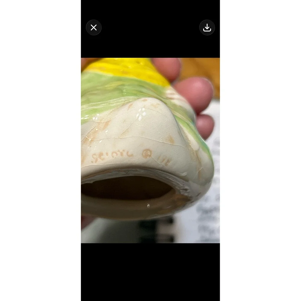Vintage‎ Scioto Ceramic Duck Goose Spoon Rest Salt Pepper Shakers Hand Painted